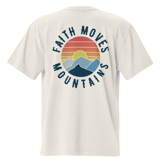 Faith Moves Mountains Oversized Faded T-shirt