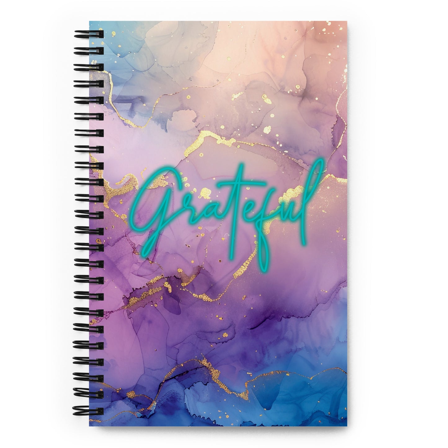 Grateful Purple Marble Spiral Notebook