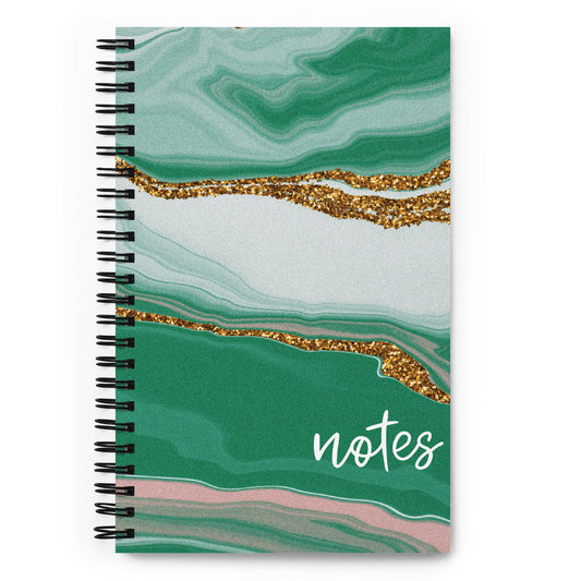 Green Marble Spiral Notebook